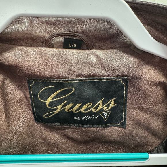 Guess Chocolate Brown Faux Leather Jacket - Picture 3 of 4